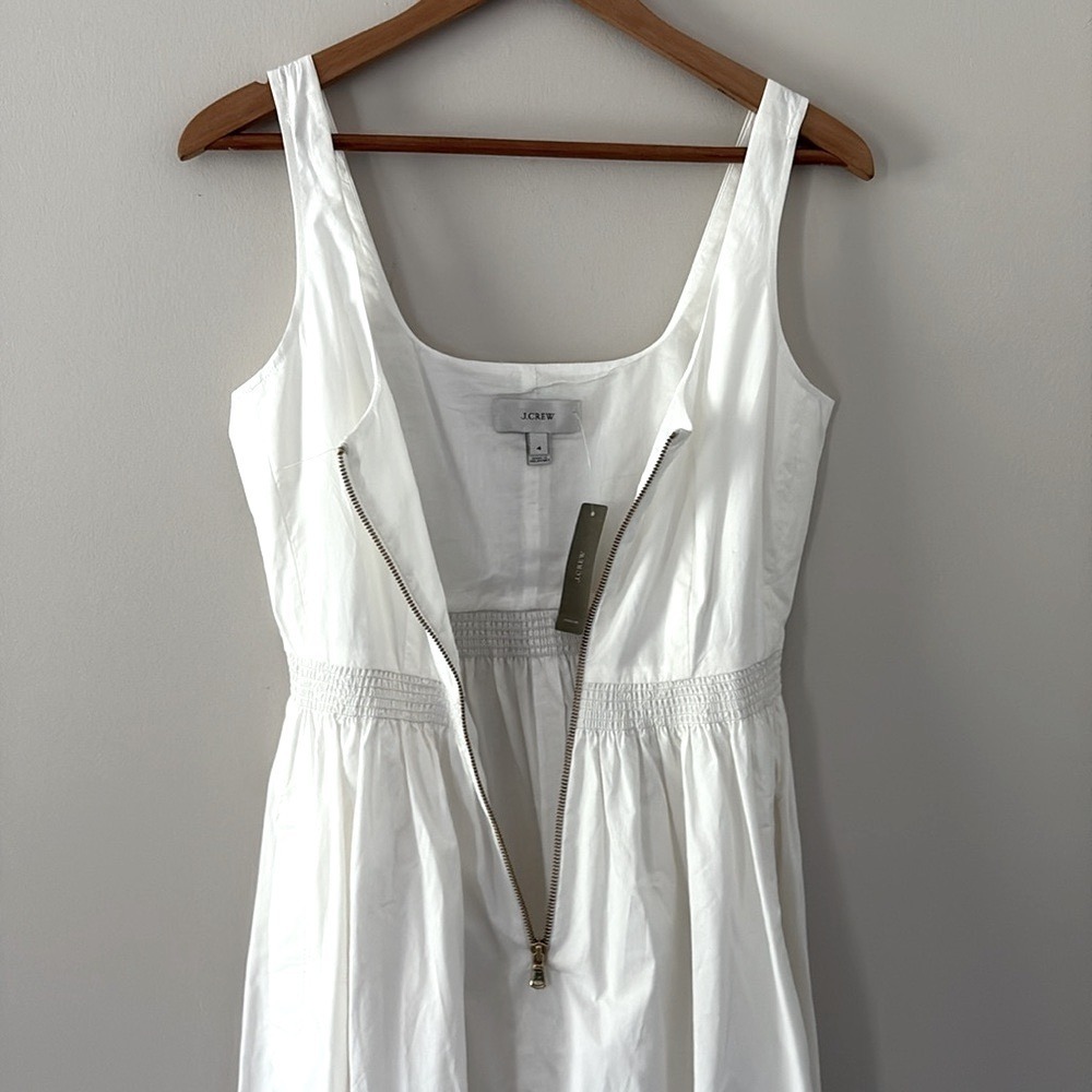 J. Crew Fit-and-flare mini dress cotton poplin structured flare hem white size 4 - Picture 2 of 14